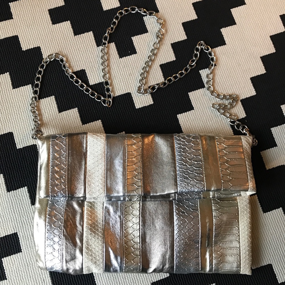 Aldo Metallic Vegan Snakeskin Crossbody Y2K